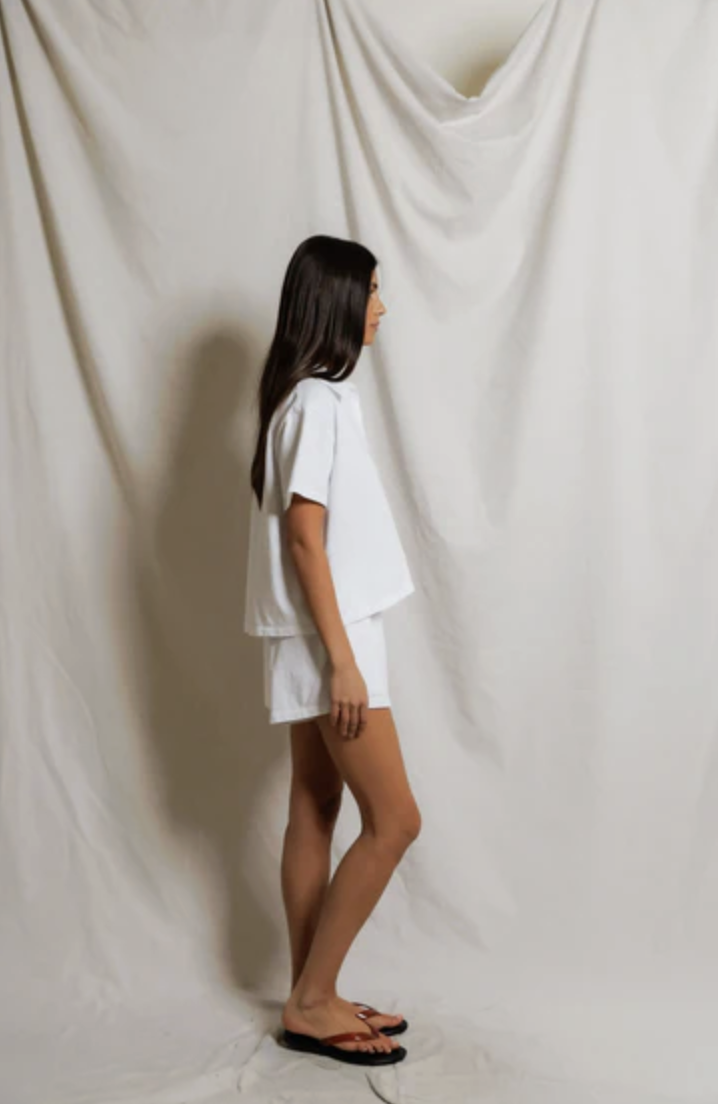 perfectwhitetee Top Charlie Tennessee Jersey Collar Shirt, White Soho-Boutique