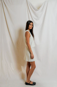 perfectwhitetee Top Ester Loop Terry Mock Neck Tank, Oatmeal Soho-Boutique