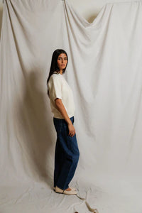 perfectwhitetee Top Kennedy Fleece Short Sleeve, Bright Ivory Soho-Boutique