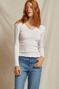 perfectwhitetee Top Robyn Long Sleeve, White Soho-Boutique