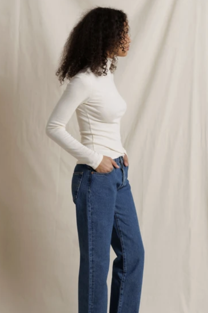 perfectwhitetee Top Tati Micro Modal Rib Turtle Neck, Natural Soho-Boutique