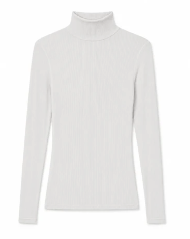 perfectwhitetee Top Tati Micro Modal Rib Turtle Neck, Natural Soho-Boutique