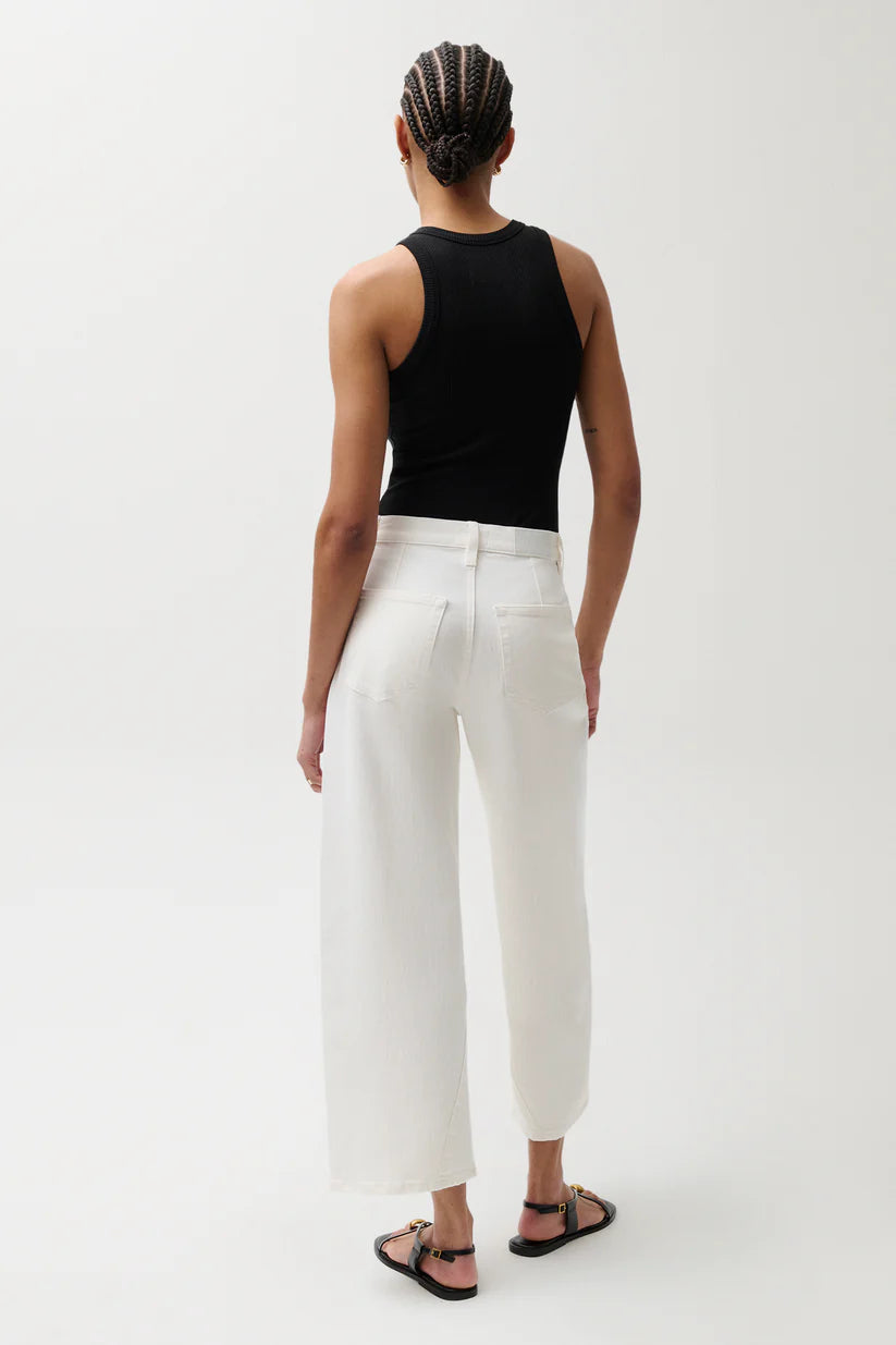 Pistola Denim Kyra High Rise Bowed Ankle, Antique White Soho-Boutique