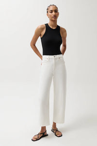 Pistola Denim Kyra High Rise Bowed Ankle, Antique White Soho-Boutique