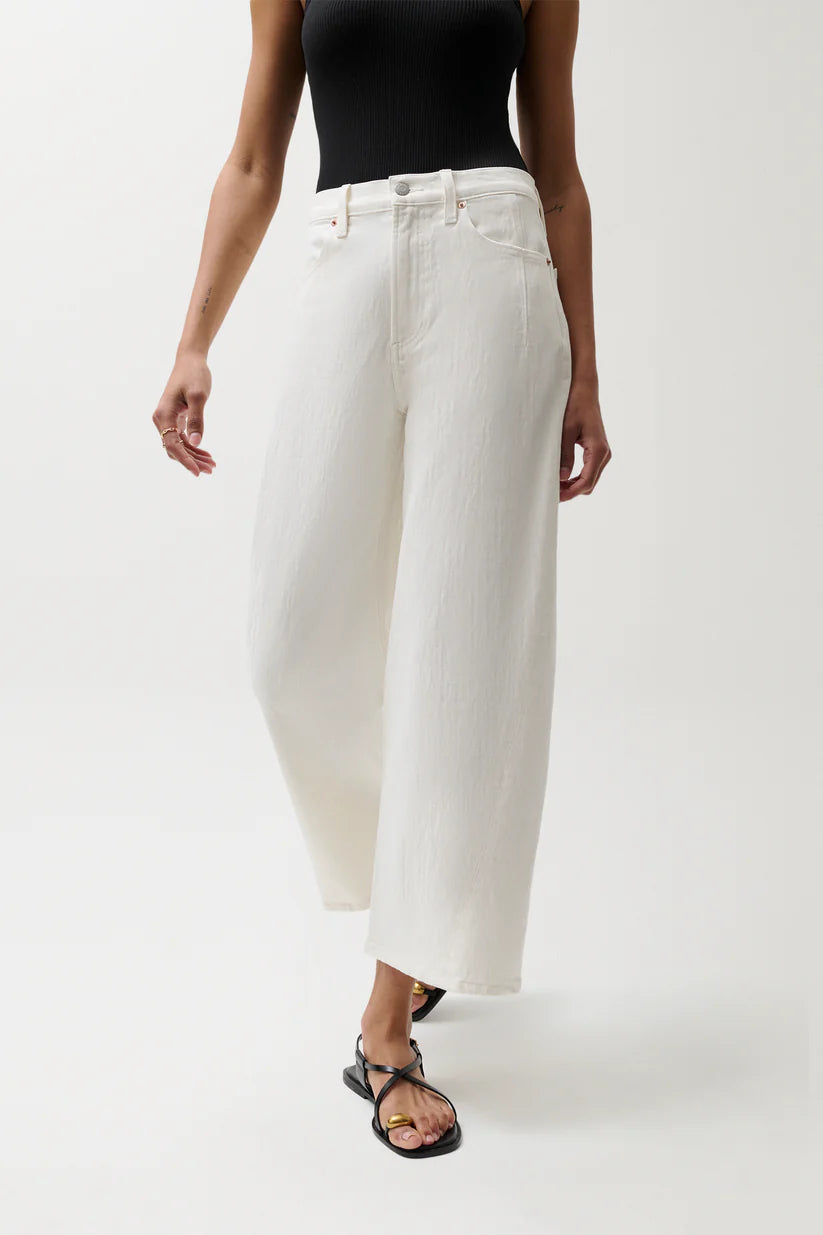Pistola Denim Kyra High Rise Bowed Ankle, Antique White Soho-Boutique