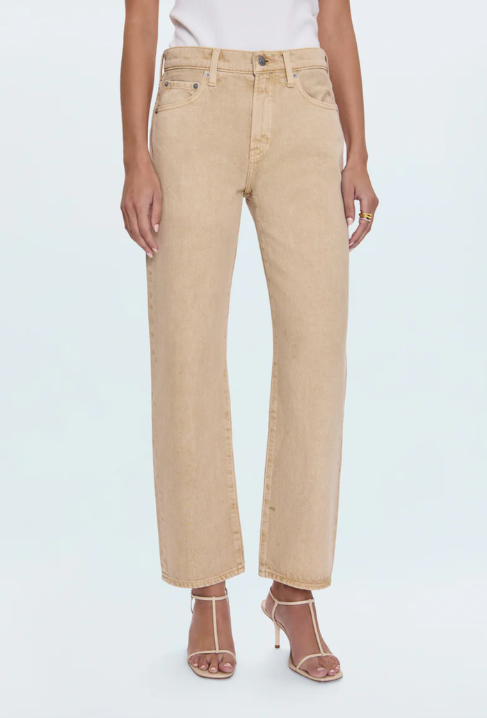 Pistola Denim Lexi Mid Rise Straight, Sand Dollar Soho-Boutique