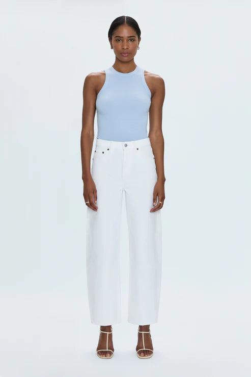 Pistola Denim Wes High Rise Barrel Denim, Vivid White Soho-Boutique