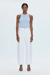 Pistola Denim Wes High Rise Barrel Denim, Vivid White Soho-Boutique