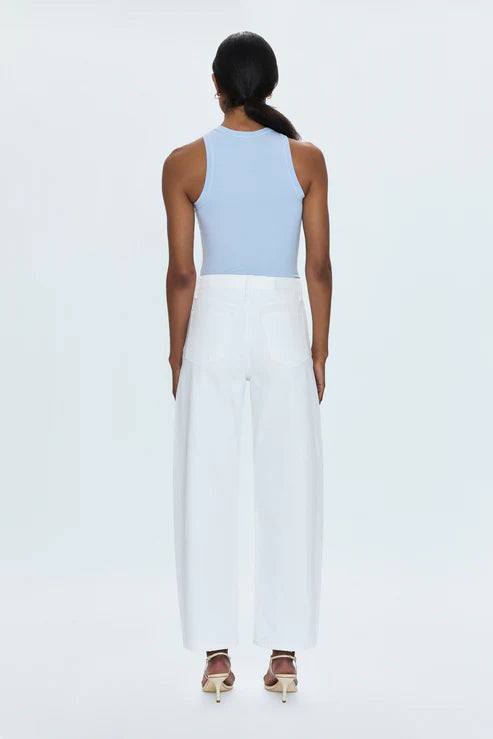 Pistola Denim Wes High Rise Barrel Denim, Vivid White Soho-Boutique