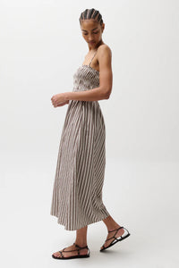 Pistola Dress Bianca Shirred Bodice Dress, Java Stripe Soho-Boutique