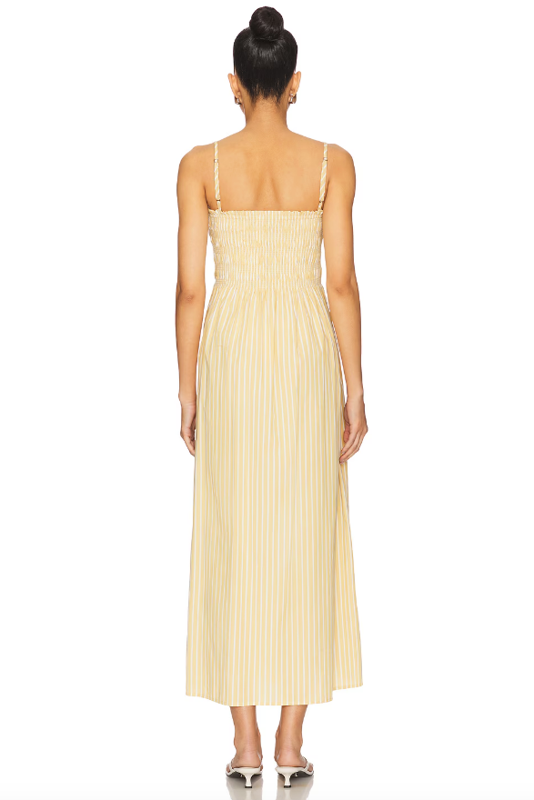Pistola Dress Bianca Smocked Dress, Beach Sand Stripe Soho-Boutique