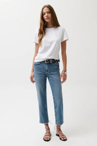 Pistola Jeans Aleks Mid Rise Straight Cropped Jean, River Soho-Boutique
