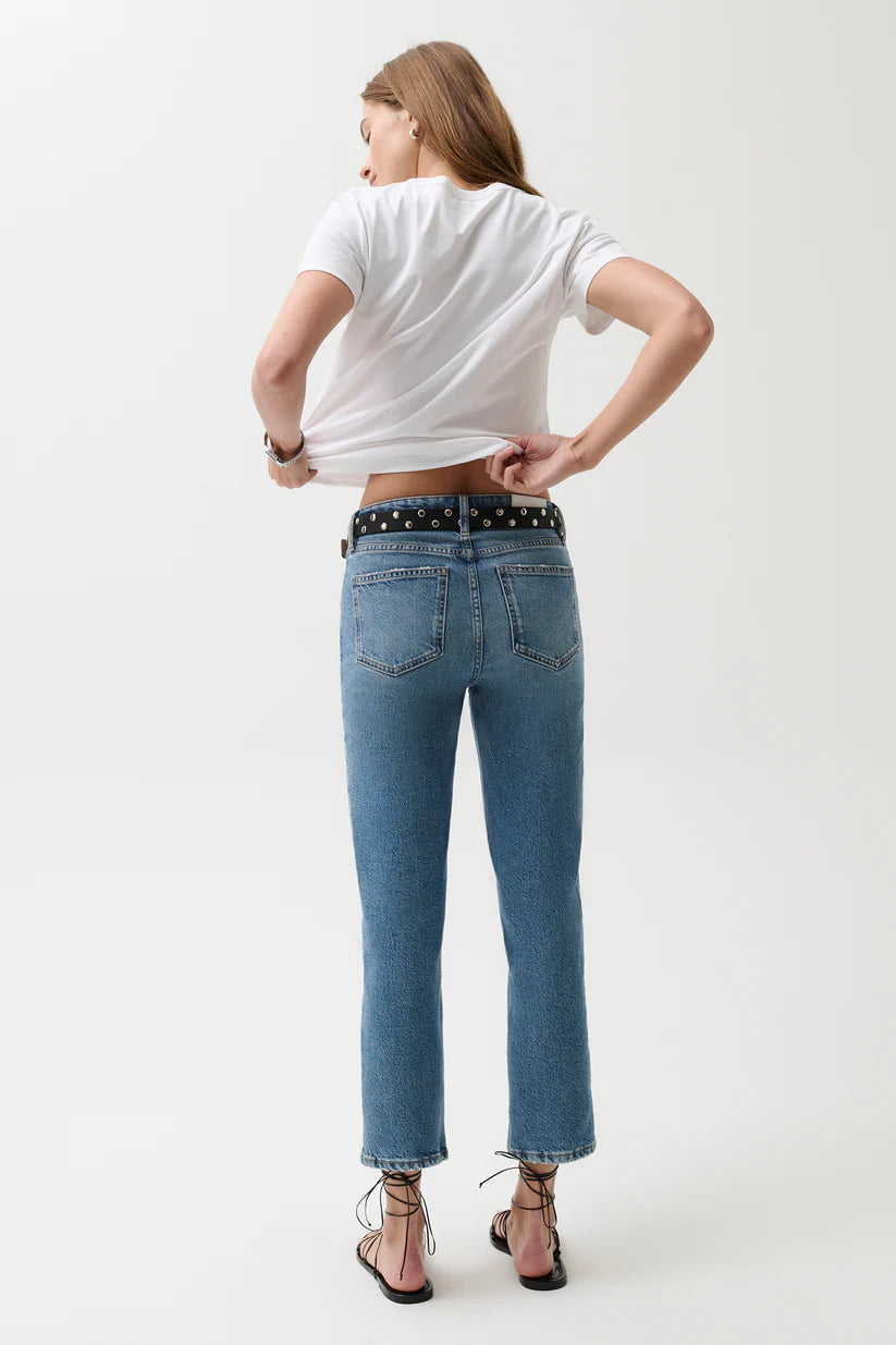 Pistola Jeans Aleks Mid Rise Straight Cropped Jean, River Soho-Boutique