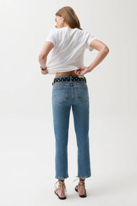 Pistola Jeans Aleks Mid Rise Straight Cropped Jean, River Soho-Boutique