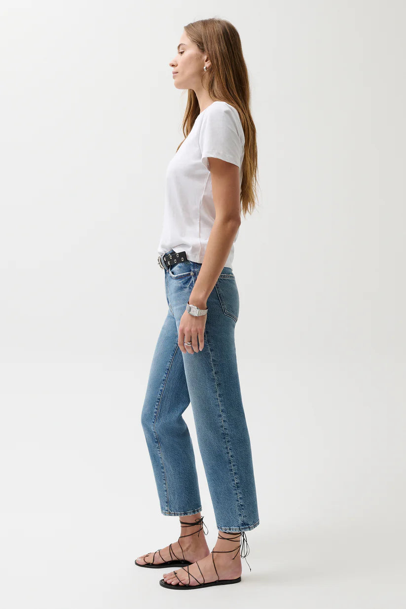 Pistola Jeans Aleks Mid Rise Straight Cropped Jean, River Soho-Boutique