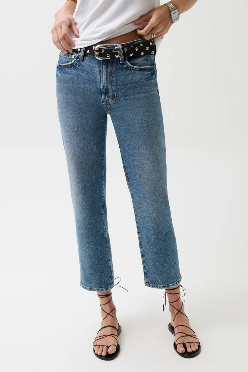 Pistola Jeans Aleks Mid Rise Straight Cropped Jean, River Soho-Boutique