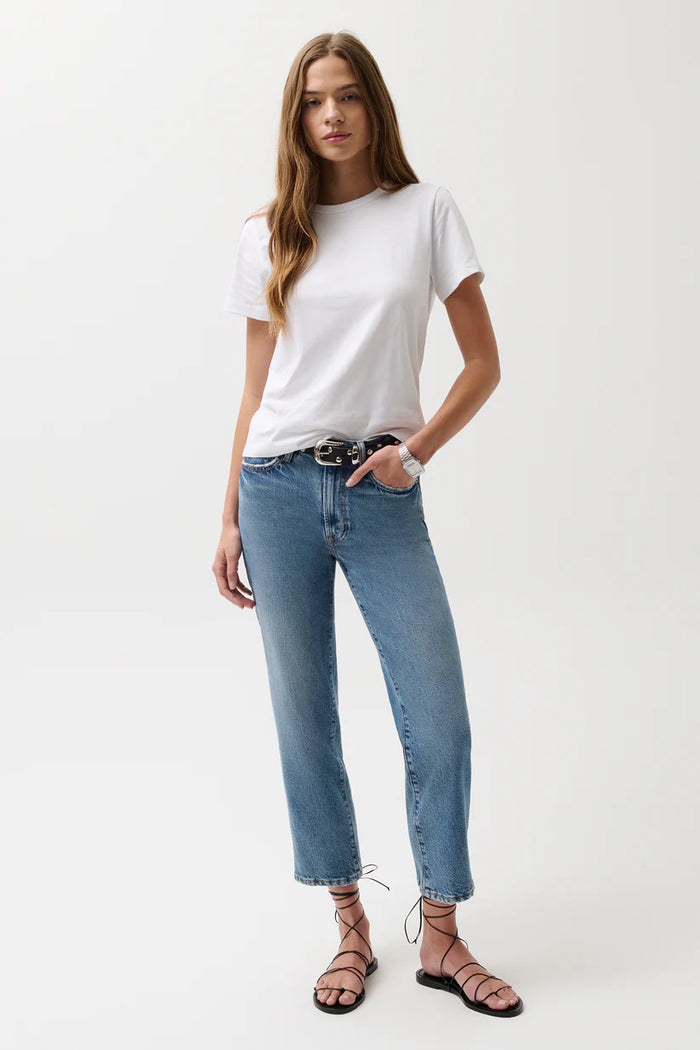 Pistola Jeans Aleks Mid Rise Straight Cropped Jean, River Soho-Boutique