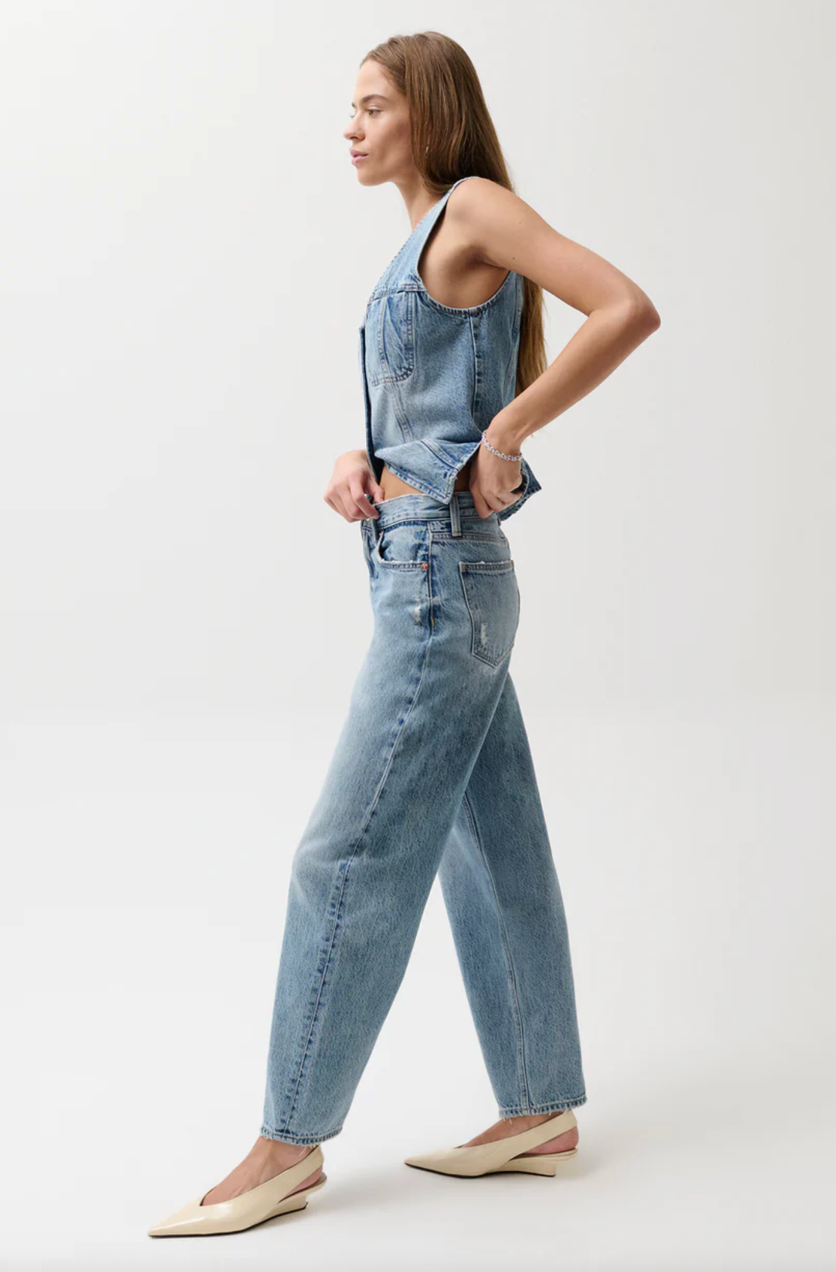 Pistola Jeans Wes High Rise Barrel Jean, Blue Cloud Soho-Boutique