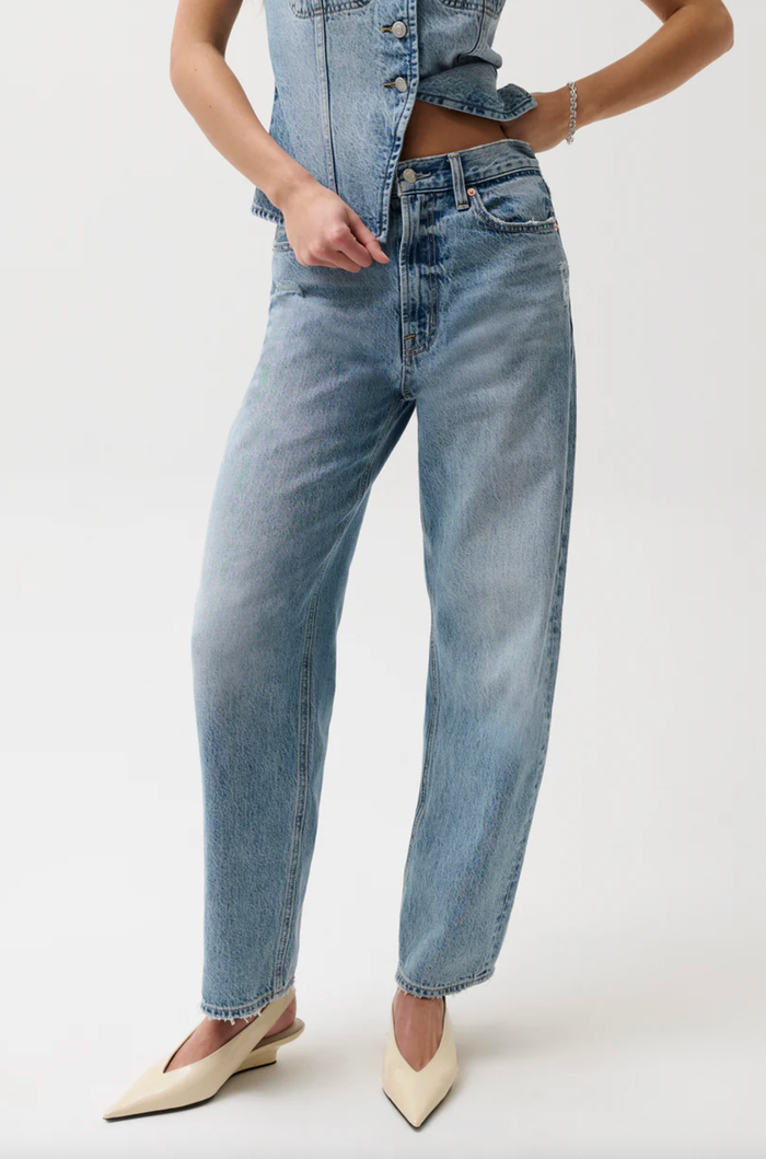 Pistola Jeans Wes High Rise Barrel Jean, Blue Cloud Soho-Boutique