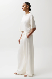 Pistola Pant Delphine Pleated Wide Leg, Off White Soho-Boutique