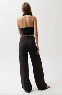 Pistola Pant Sydney High Rise Linen Bowed Wide, Bristol Black Soho-Boutique