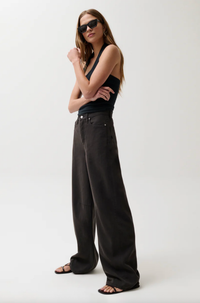 Pistola Pant Sydney High Rise Linen Bowed Wide, Bristol Black Soho-Boutique