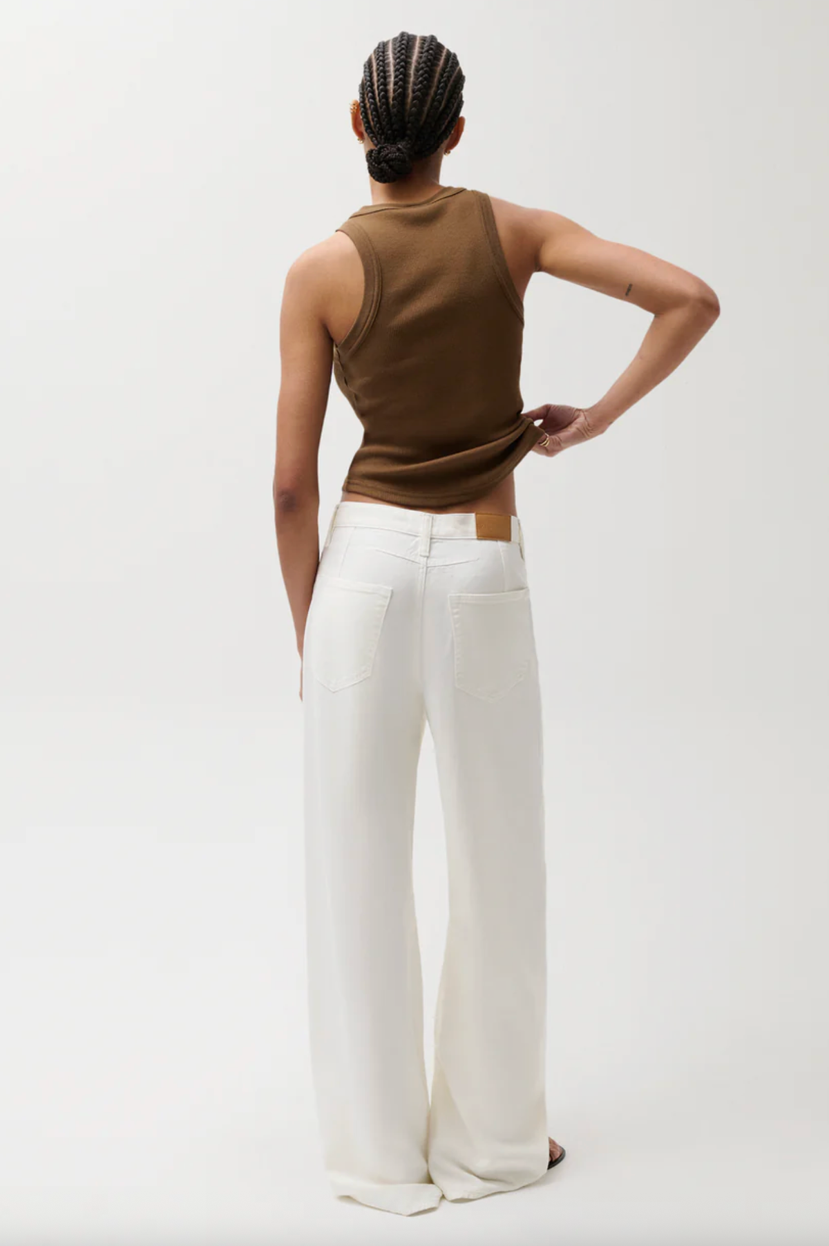 Pistola Pant Sydney High Rise Linen Bowed Wide Leg, Egret Soho-Boutique
