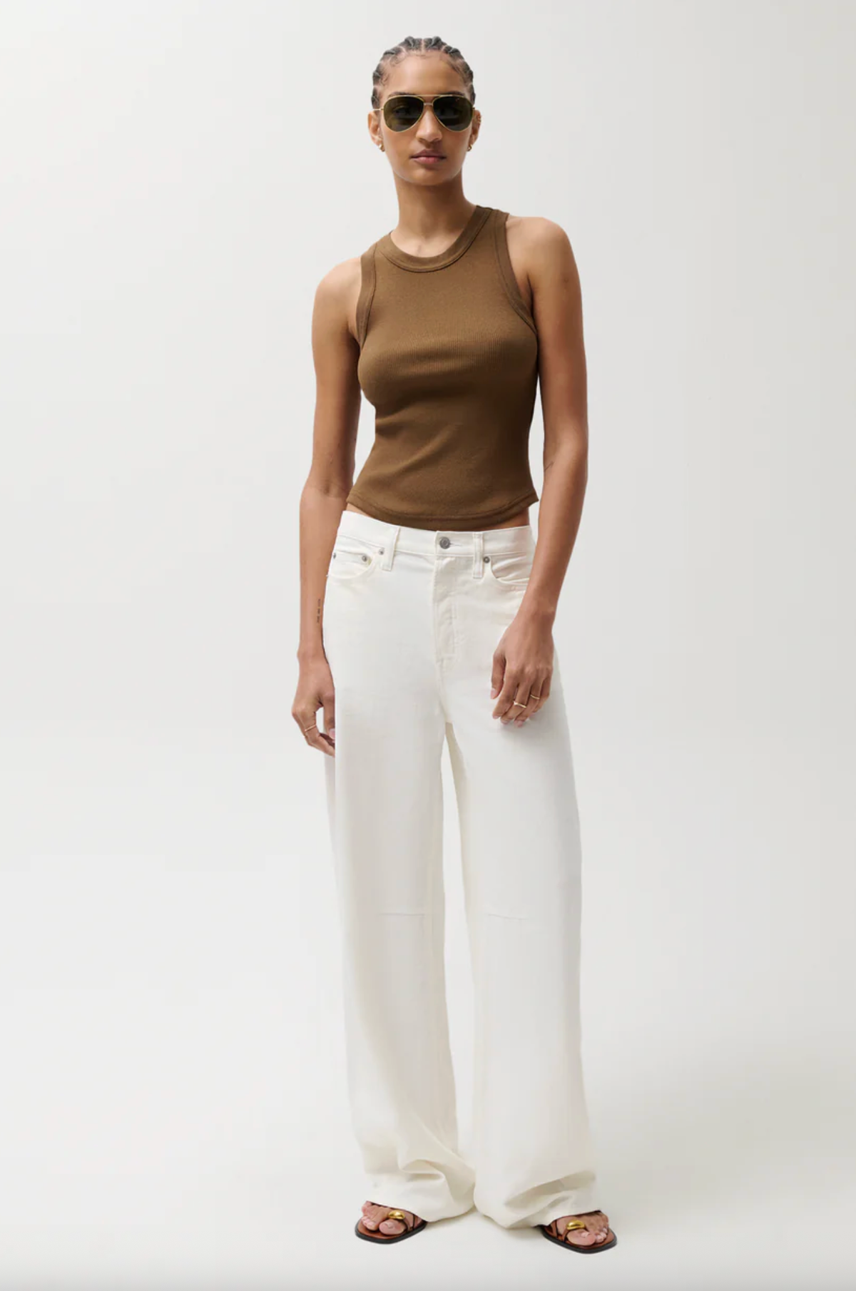 Pistola Pant Sydney High Rise Linen Bowed Wide Leg, Egret Soho-Boutique