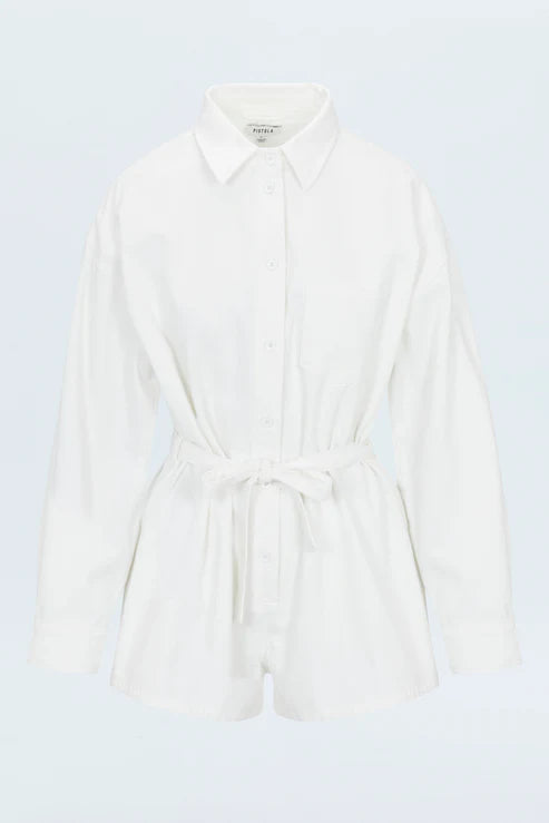 Pistola Romper Vance Long Sleeve Romper, White Soho-Boutique