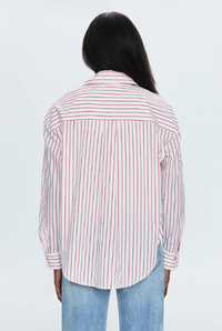 Pistola Shirt Samantha Oversized Button Up, Ruby Stripe Soho-Boutique