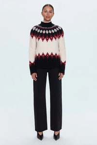 Pistola Sweater Astrid Pullover Sweater, White Oxblood/Fair Isle Soho-Boutique
