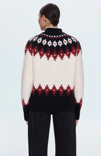 Pistola Sweater Astrid Pullover Sweater, White Oxblood/Fair Isle Soho-Boutique