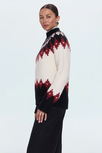 Pistola Sweater Astrid Pullover Sweater, White Oxblood/Fair Isle Soho-Boutique