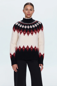 Pistola Sweater Astrid Pullover Sweater, White Oxblood/Fair Isle Soho-Boutique