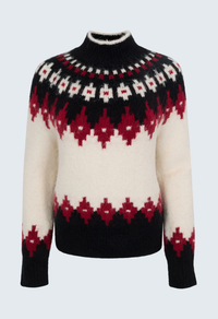 Pistola Sweater Astrid Pullover Sweater, White Oxblood/Fair Isle Soho-Boutique