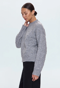 Pistola Sweater Aura Relaxed Crew Neck Sweater, Charcoal Diamonte Soho-Boutique