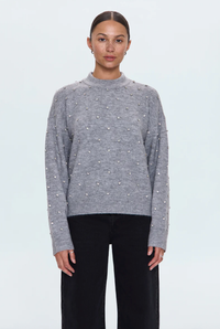 Pistola Sweater Aura Relaxed Crew Neck Sweater, Charcoal Diamonte Soho-Boutique