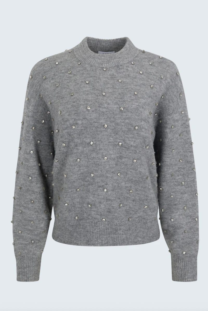 Pistola Sweater Aura Relaxed Crew Neck Sweater, Charcoal Diamonte Soho-Boutique