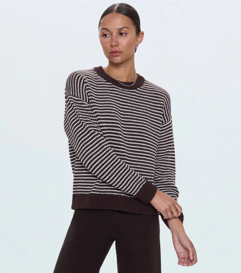 Pistola Sweater Aura Relaxed Crew Neck Sweater, Mocha Soho-Boutique
