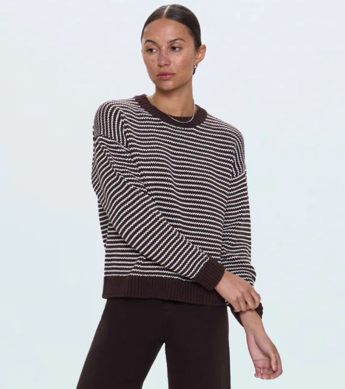 Pistola Sweater Aura Relaxed Crew Neck Sweater, Mocha Soho-Boutique
