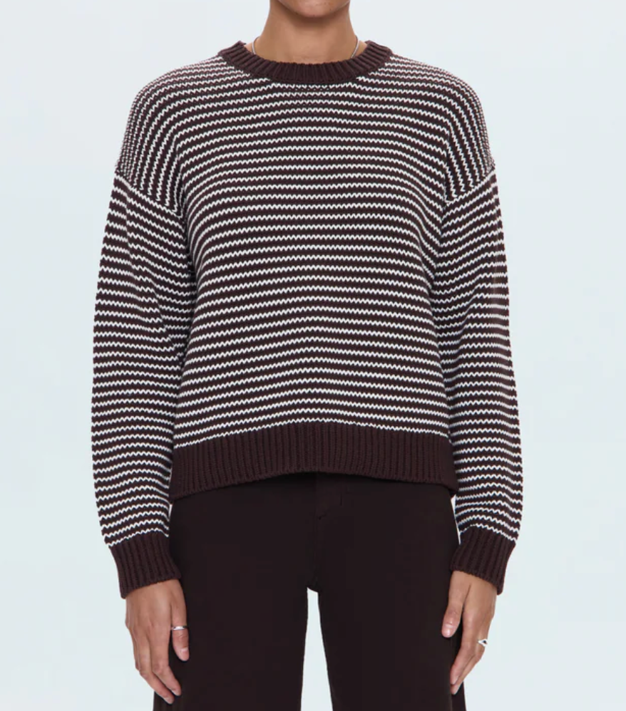 Pistola Sweater Aura Relaxed Crew Neck Sweater, Mocha Soho-Boutique