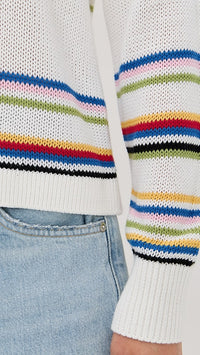 Pistola Sweater Eva Crewneck Sweater, White Stripe Soho-Boutique