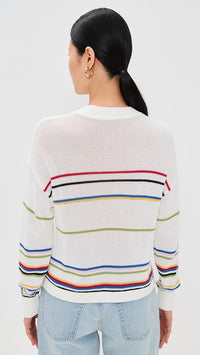 Pistola Sweater Eva Crewneck Sweater, White Stripe Soho-Boutique