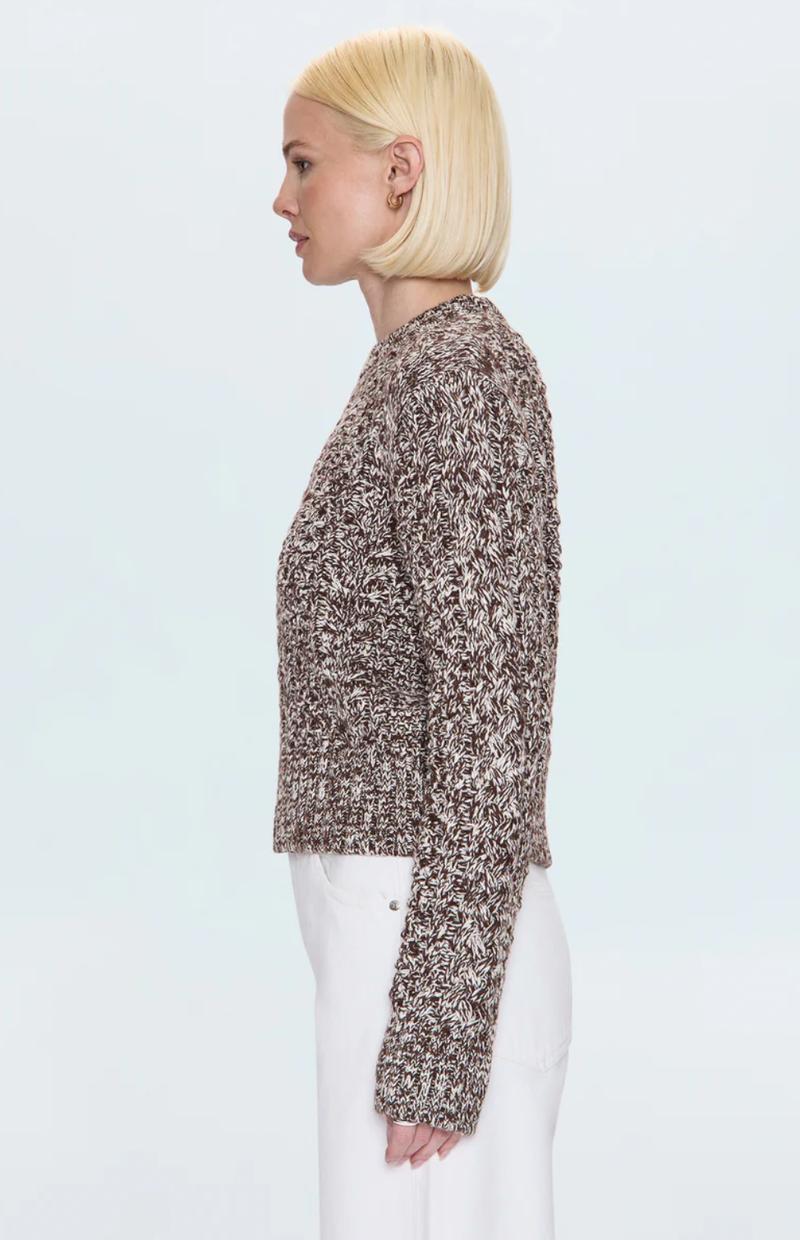 Pistola Sweater Quinn Shrunken Fisherman Sweater, Chocolate Marl Soho-Boutique