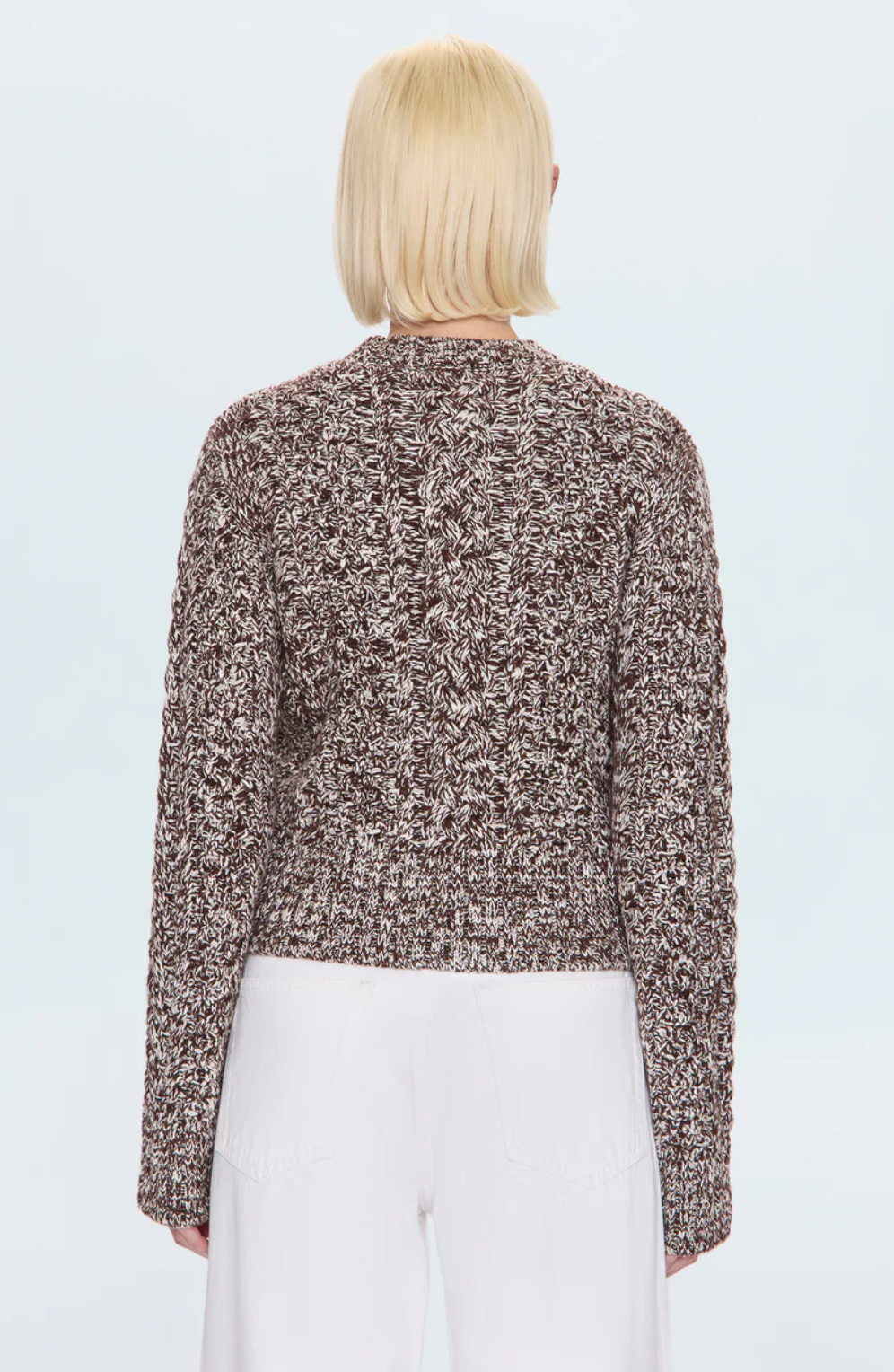 Pistola Sweater Quinn Shrunken Fisherman Sweater, Chocolate Marl Soho-Boutique