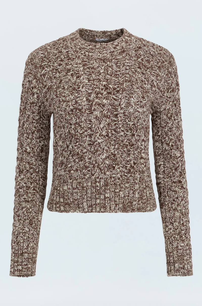 Pistola Sweater Quinn Shrunken Fisherman Sweater, Chocolate Marl Soho-Boutique