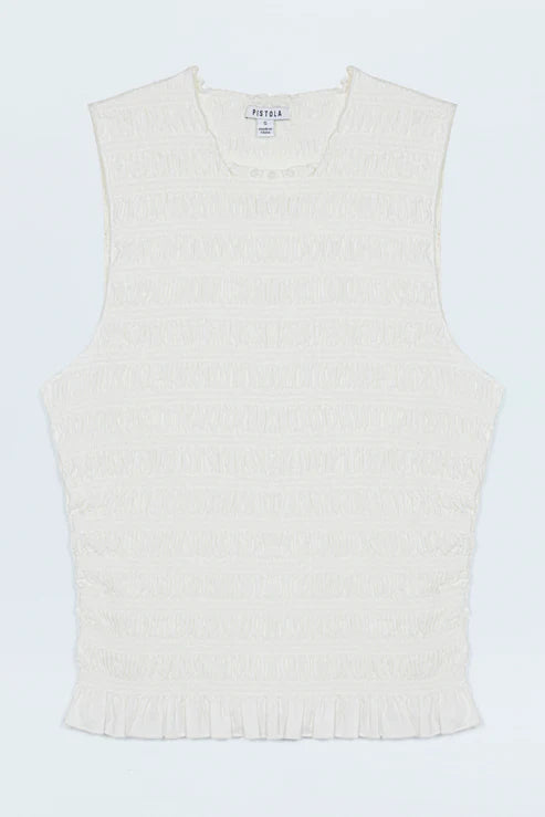 Pistola Tank Phoebe Smocked Tank, Le Blanc Soho-Boutique
