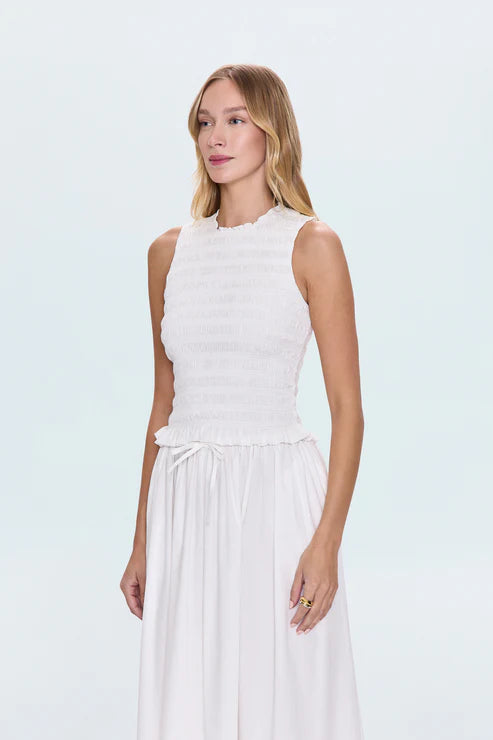 Pistola Tank Phoebe Smocked Tank, Le Blanc Soho-Boutique