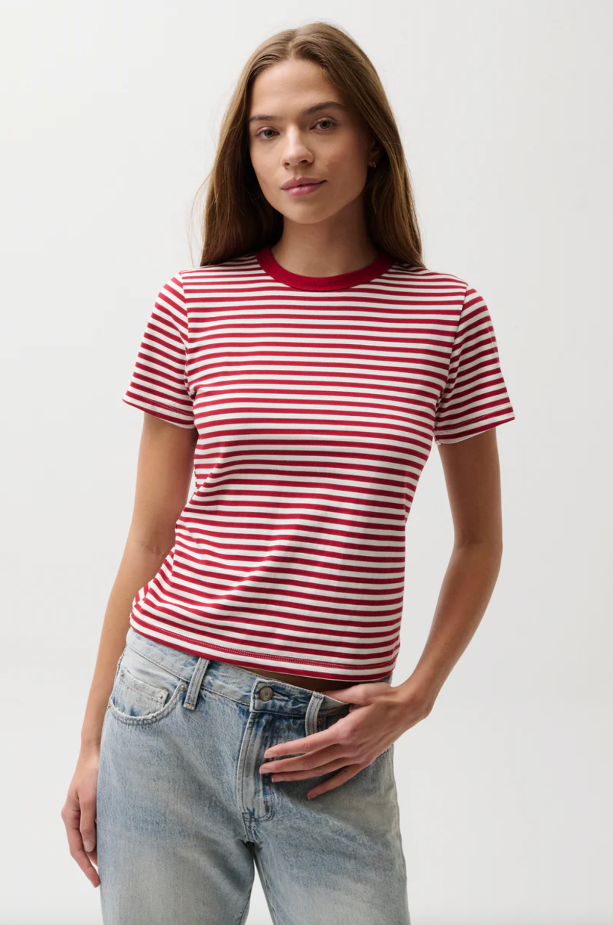 Pistola Top Alba Shrunken Tee, Racer Red Stripe Soho-Boutique