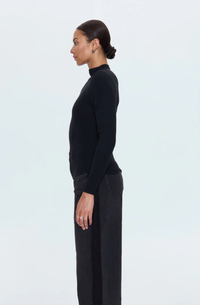 Pistola Top Dara Long Sleeve Funnel Neck Top, Noir Soho-Boutique